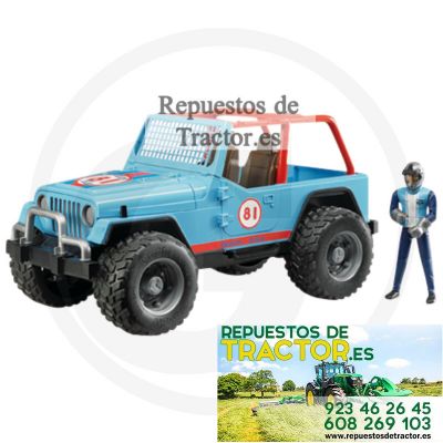 VEHICULO TODOTERRENO AZUL CON PILOTO