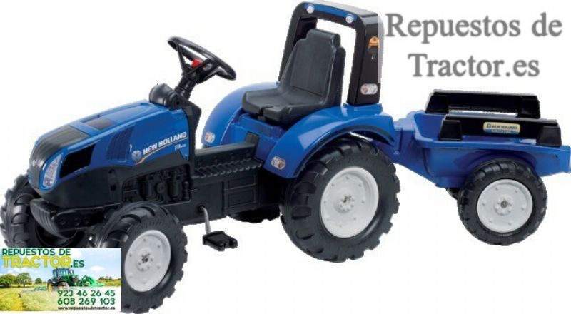 TRACTOR A PEDALES NEW HOLLAND T8 CON REMOLQUE