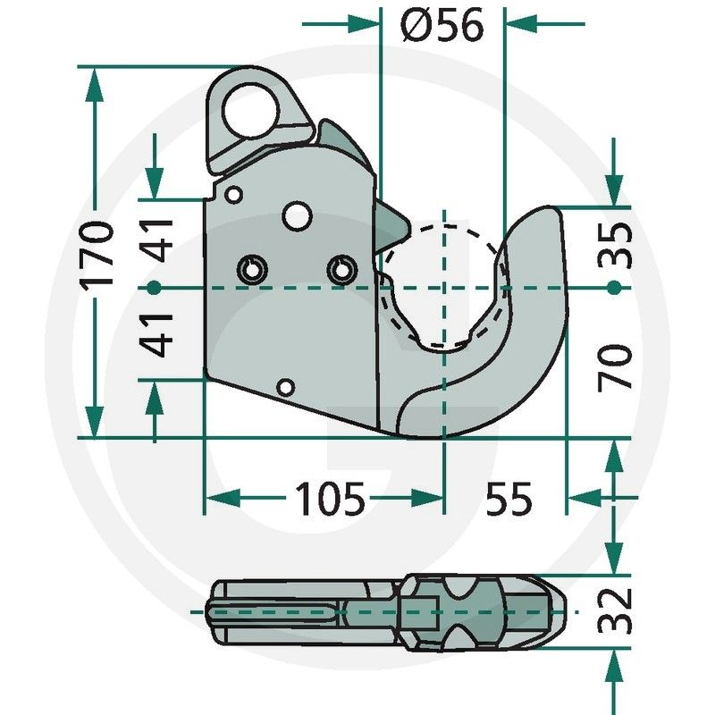 GANCHO INFERIOR CAT-2 CBM