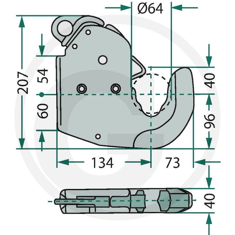 GANCHO INFERIOR CAT-3 CBM