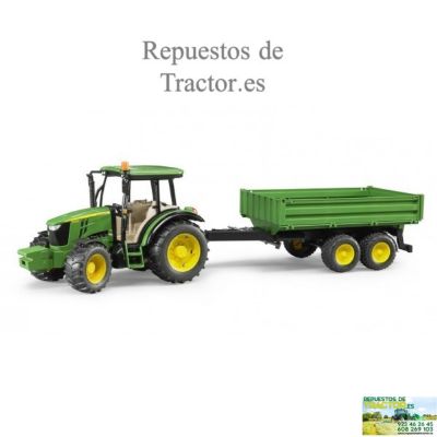TRACTOR DE JUGUETE JOHN DEERE 5115M CON REMOLQUE