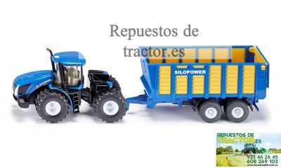 TRACTOR DE JUGUETE NEW HOLLAND CON REMOLQUE