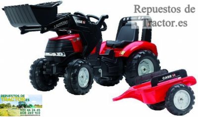 TRACTOR A PEDALES CASE IH CON REMOLQUE