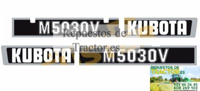 JUEGO PEGATINAS KUBOTA M5030V