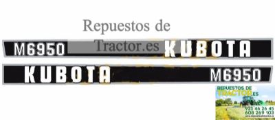 JUEGO PEGATINAS KUBOTA M6950