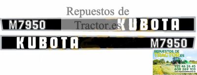 JUEGO PEGATINAS KUBOTA M7950