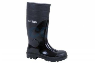 Bota de Agua con Puntera y Plantilla de Acero (Negra)