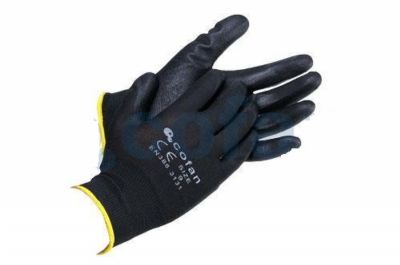 Guantes Soporte de Nylon Impregnados Negro (100% Nylon)