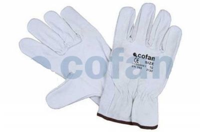 Guantes piel de vacuno gris