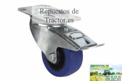RUEDA GOMA AZUL FRENO 150KG