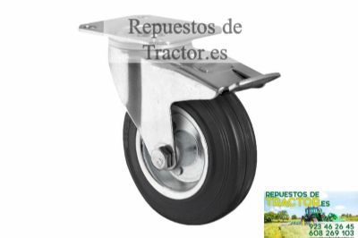 RUEDA GOMA METAL FRENO 100KG