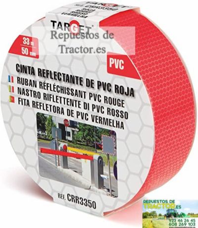CINTA REFLECTANTE ROJA 33X50