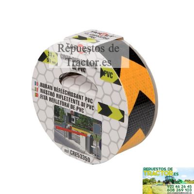 CINTA REFLECTANTE AMARILLA/NEGRA 33X50