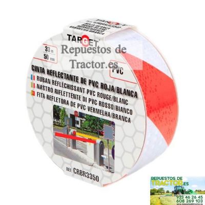 CINTA REFLECTANTE ROJA/BLANCA 33X50