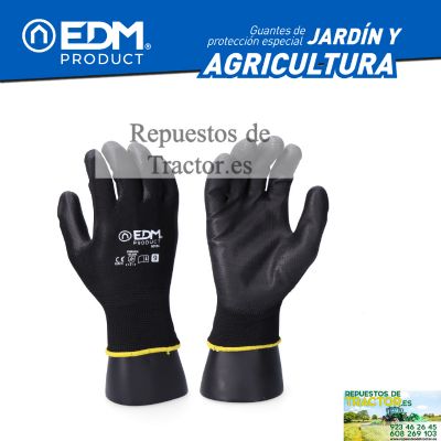 Guantes de trabajo en poliéster impregnados de poliuretano negros WRK