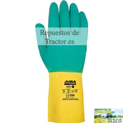 GUANTE BICOLOR LATEX T-7