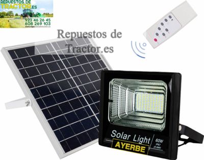 PROYECTOR LED 60W + PANEL SOLAR 
