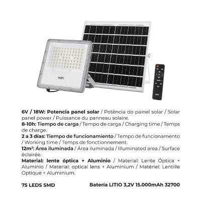 FOCO PROYECTOR SOLAR 200W - foto 3